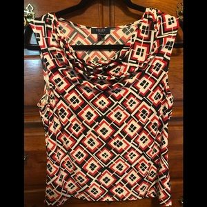 Red, white and blue dress top